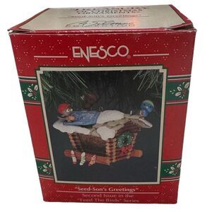 Enesco  Seed-Son’s Greetings Birds Christmas  Ornament Vintage 1992